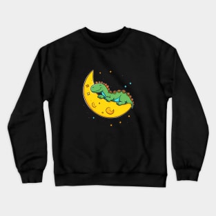 Dinosaur Sleeping On The Moon Crewneck Sweatshirt